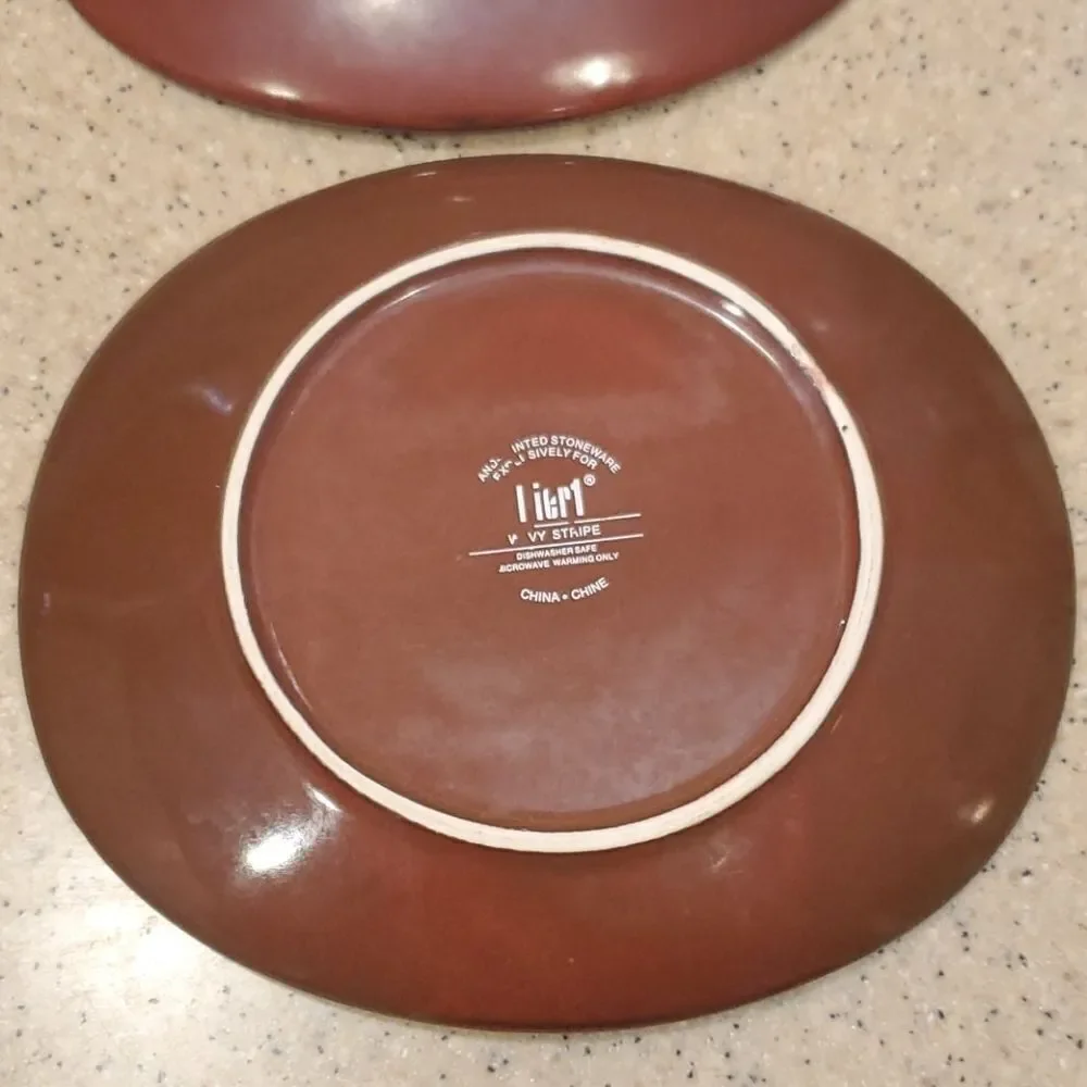 Pier One Wavy Stripe Plate Set of 2 Plates